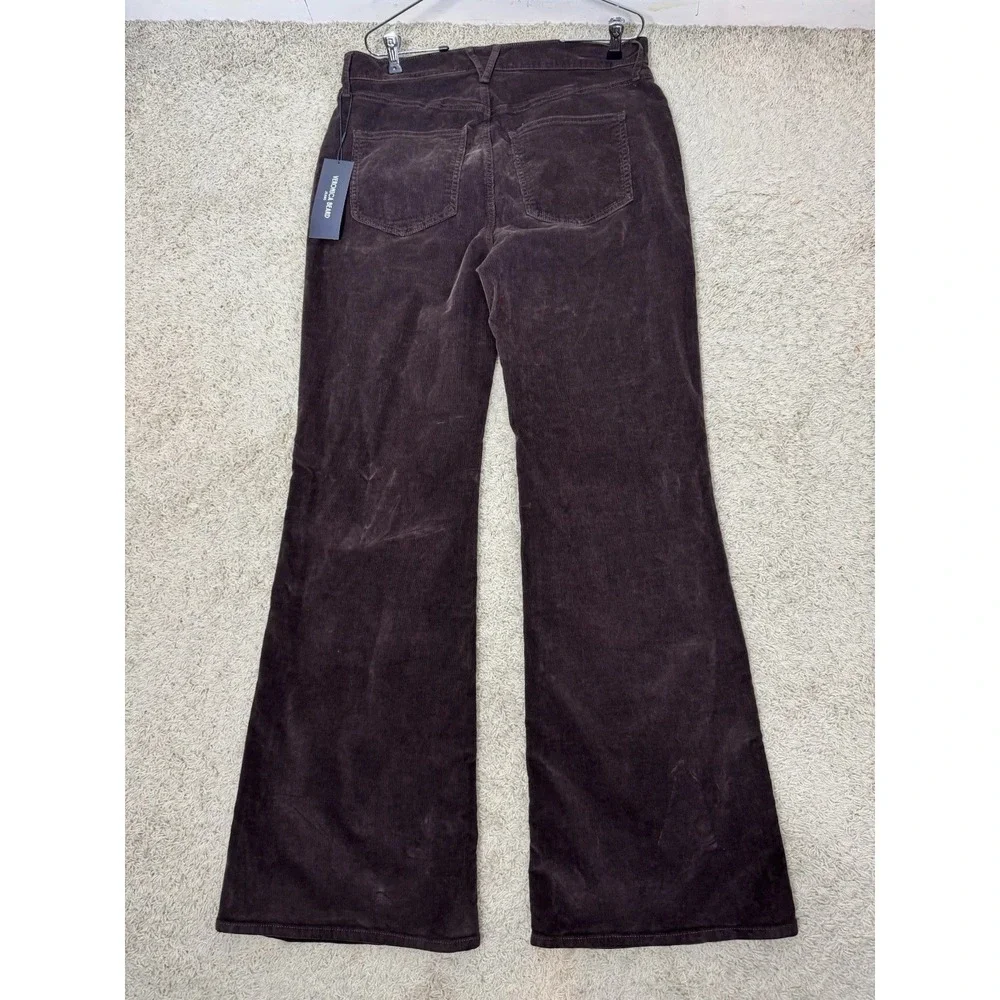 Veronica Beard Women's Brown Crosbie Corduroy High Waist Wide Leg Jeans Pants 32